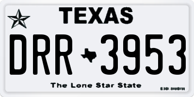 TX license plate DRR3953