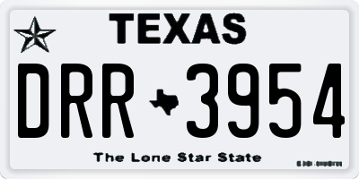 TX license plate DRR3954