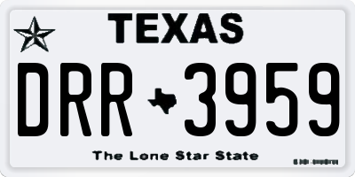 TX license plate DRR3959