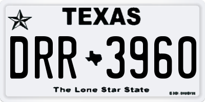 TX license plate DRR3960