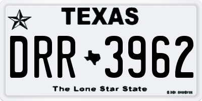 TX license plate DRR3962