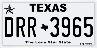 TX license plate DRR3965