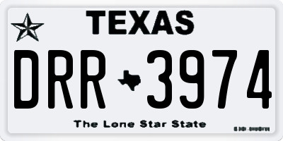 TX license plate DRR3974