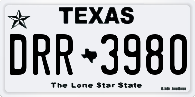 TX license plate DRR3980
