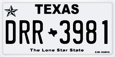 TX license plate DRR3981