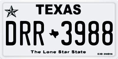 TX license plate DRR3988