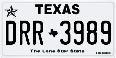 TX license plate DRR3989
