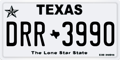 TX license plate DRR3990