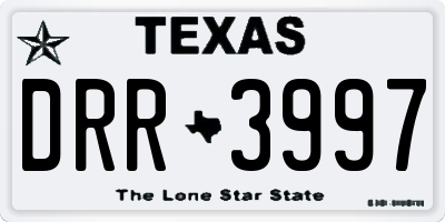 TX license plate DRR3997