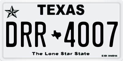 TX license plate DRR4007