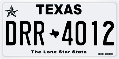 TX license plate DRR4012