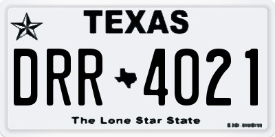TX license plate DRR4021