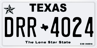 TX license plate DRR4024