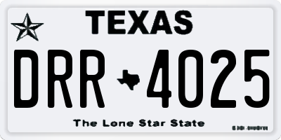 TX license plate DRR4025