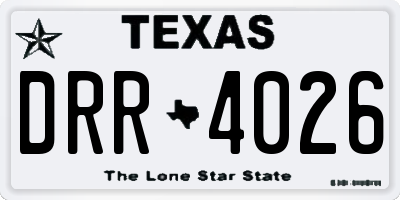 TX license plate DRR4026