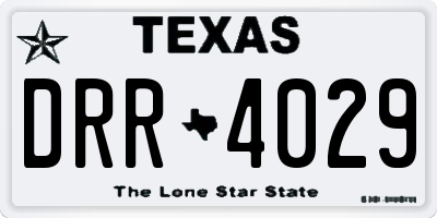 TX license plate DRR4029