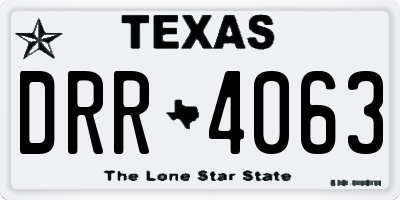 TX license plate DRR4063