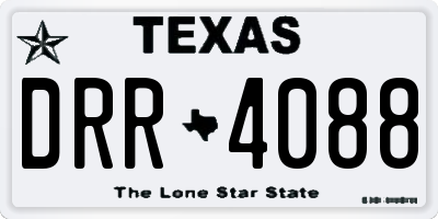 TX license plate DRR4088