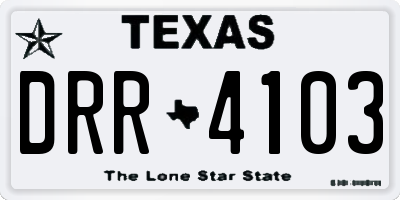 TX license plate DRR4103