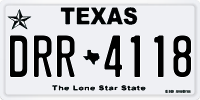 TX license plate DRR4118