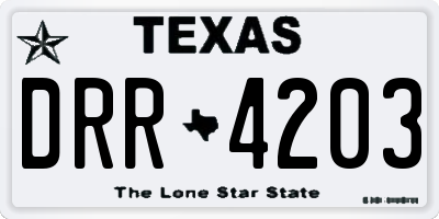 TX license plate DRR4203