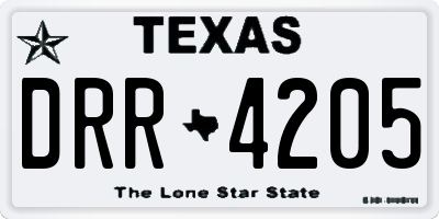 TX license plate DRR4205