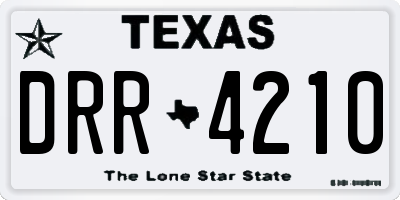TX license plate DRR4210