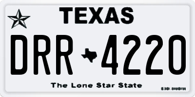 TX license plate DRR4220