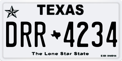TX license plate DRR4234