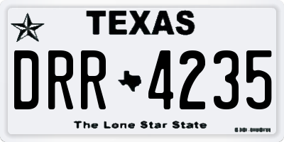 TX license plate DRR4235