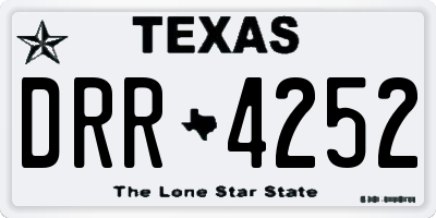 TX license plate DRR4252
