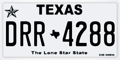 TX license plate DRR4288