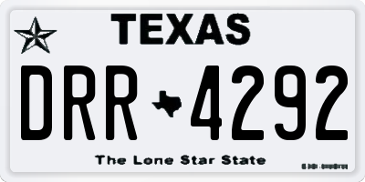 TX license plate DRR4292