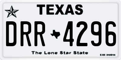 TX license plate DRR4296