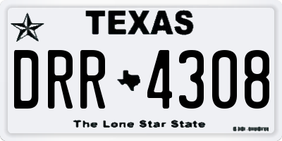 TX license plate DRR4308