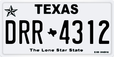 TX license plate DRR4312