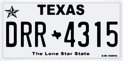 TX license plate DRR4315