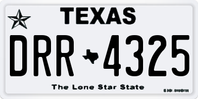 TX license plate DRR4325