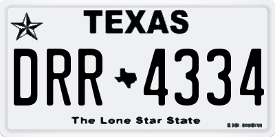 TX license plate DRR4334