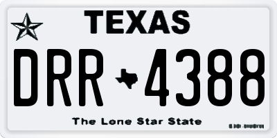 TX license plate DRR4388