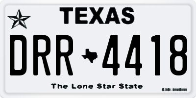 TX license plate DRR4418