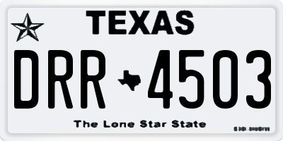 TX license plate DRR4503