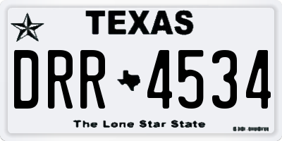 TX license plate DRR4534