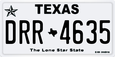 TX license plate DRR4635