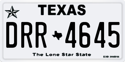 TX license plate DRR4645