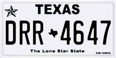 TX license plate DRR4647
