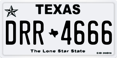 TX license plate DRR4666