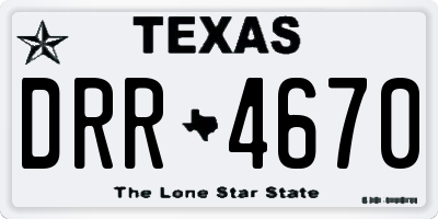 TX license plate DRR4670