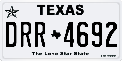 TX license plate DRR4692