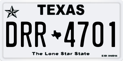 TX license plate DRR4701